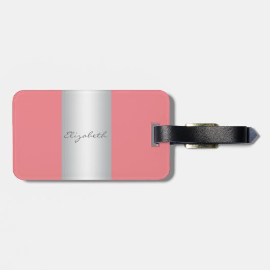 Modern Elegant Girly, Unicorn, Floral Crown Bagagelabel (Achterkant horizontaal)