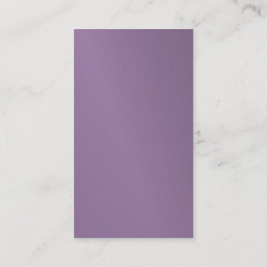 Modern Elegant Glamour Design Paarse Plain Luxury Visitekaartje (Achterkant)
