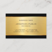 Modern Elegant Glamour Goud Luxe Sjabloon Visitekaartje (Achterkant)