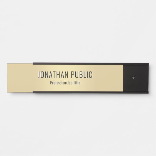 Modern Elegant Glamour Template Black And Gold Deurbordje (Voorkant)