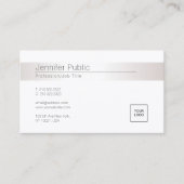 Modern Elegant Glamoureuze Faux Silver Trendy Logo Visitekaartje (Voorkant)
