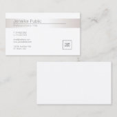 Modern Elegant Glamoureuze Faux Silver Trendy Logo Visitekaartje (Voorkant / Achterkant)