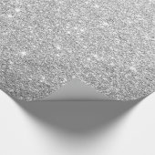 Modern Elegant Glanzend Metallic Zilver Glitter Gr Cadeaupapier (Hoek)