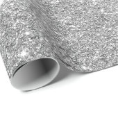 Modern Elegant Glanzend Metallic Zilver Glitter Gr Cadeaupapier (Rol Hoek)