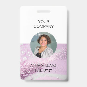Modern, elegant, glanzende ronde personeels-ID Badge