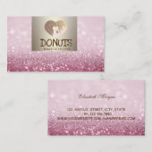 Modern Elegant, Glitter Bokeh, Donuts, Bakery Visitekaartje (Voorkant / Achterkant)