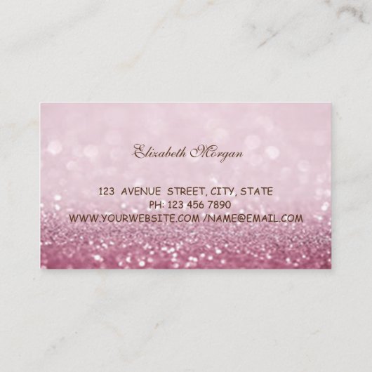 Modern Elegant, Glitter Bokeh, Donuts, Bakery Visitekaartje (Achterkant)