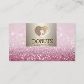 Modern Elegant, Glitter Bokeh, Donuts, Bakery Visitekaartje (Voorkant)
