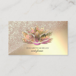 Modern Elegant Glitter Bokeh Ombre Chic Lotus Visitekaartje