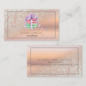 Modern Elegant Glitter Bokeh Ombre, Lijst Macarons Visitekaartje (Voorkant / Achterkant)