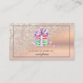 Modern Elegant Glitter Bokeh Ombre, Lijst Macarons Visitekaartje (Voorkant)