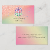 Modern Elegant Glitter Bokeh Ombre Macarons Visitekaartje (Voorkant / Achterkant)