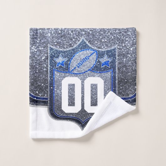 Modern Elegant Glitter College Football USA Sport Bad Handdoek (Wasdoekje)