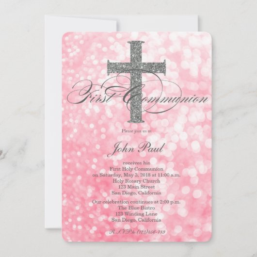 Modern Elegant Glitter Cross-Communitation Kaart (Voorkant)