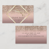 Modern Elegant, Glitter Gold Confetti, Scissors Visitekaartje (Voorkant / Achterkant)