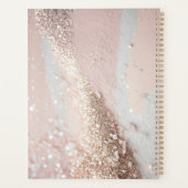 Modern, elegant, glitter, goud-zilver-blos planner (Achterkant)