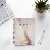Modern, elegant, glitter, goud-zilver-blos planner