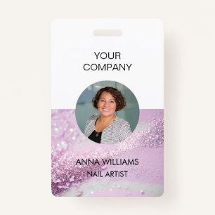 Modern, elegant, glitter medewerker rond Foto ID Badge
