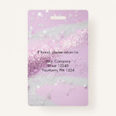 Modern, elegant, glitter medewerker rond Foto ID Badge (Achterkant)