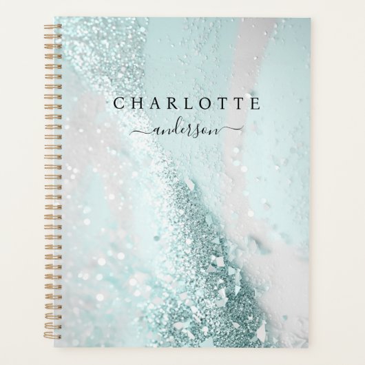 Modern, elegant, glitter, munt planner (Voorkant)