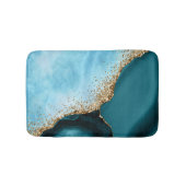 Modern Elegant Glitter Turquoise Marmer Badmat (Voorkant)