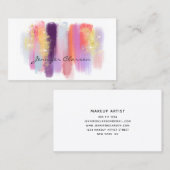 Modern Elegant Glitter Waterverf Brushes Girly Visitekaartje (Voorkant / Achterkant)