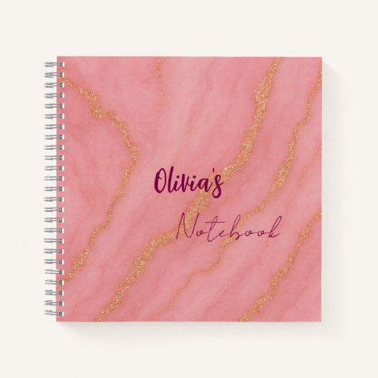 Modern Elegant glittermarmer effect Notitieboek (Voorkant)