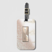Modern Elegant Glittery Bokeh Ombre, Marble Bagagelabel (Voorkant (verticaal))