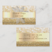 Modern Elegant Glittery, Bokeh, White Daisy Visitekaartje (Voorkant / Achterkant)