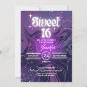 Modern Elegant Glow Sweet 16 Verjaardagsfeest Kaart (Voorkant)