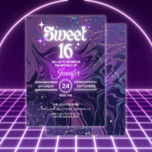 Modern Elegant Glow Sweet 16 Verjaardagsfeest