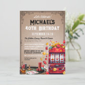 Modern Elegant Gokken Casino Verjaardag uitnodigin Kaart (Staand voorkant)