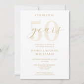 Modern Elegant Gold 50th Wedding Jubileum Kaart (Voorkant)