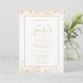 Modern Elegant Gold 50th Wedding Jubileum Kaart (Staand voorkant)