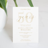 Modern Elegant Gold 50th Wedding Jubileum Kaart