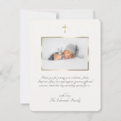 Modern Elegant Gold & Black Calligraphy Baptism Bedankkaart (Achterkant)