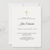 Modern Elegant Gold & Black Calligraphy Baptism  Kaart (Voorkant)
