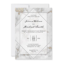 Modern Elegant Gold Black en White Marble Wedding