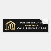 Modern Elegant Gold & Black Handyman Bumpersticker (Voorkant)