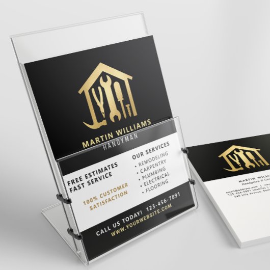Modern Elegant Gold & Black Handyman Flyer