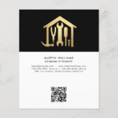 Modern Elegant Gold & Black Handyman Flyer (Achterkant)