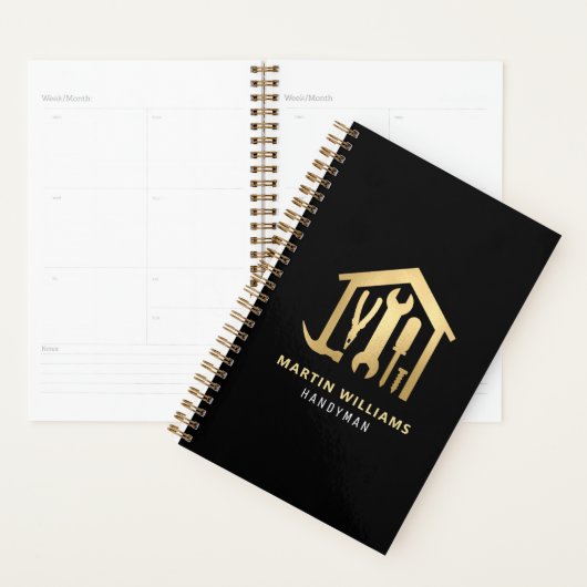 Modern Elegant Gold & Black Handyman Planner (Display)