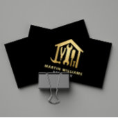 Modern Elegant Gold & Black Handyman Visitekaartje