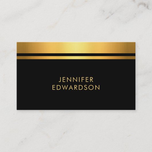 Modern Elegant gold black professional minimalist  Visitekaartje (Voorkant)