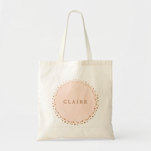 Modern Elegant Gold Blush Pink Waterverf Monogram Tote Bag (Voorkant)