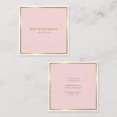 Modern Elegant Gold Blush Roze Wit Sjabloon Luxe Vierkante Visitekaartje (Voorkant / Achterkant)