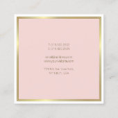 Modern Elegant Gold Blush Roze Wit Sjabloon Luxe Vierkante Visitekaartje (Achterkant)