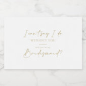 Modern Elegant Gold bruidsmeisje voorstel Sparkling Wijnetiket (Enkel label)