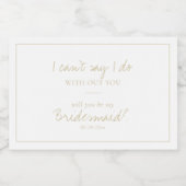 Modern Elegant Gold bruidsmeisje voorstel Sparkling Wijnetiket (Enkel label)