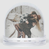 Modern Elegant Gold Brushstroke Photo Snow Globe Sneeuwbol (Achterkant)